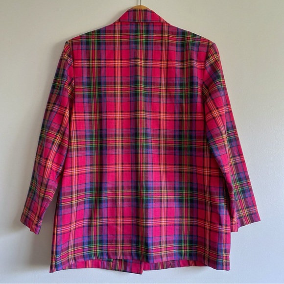 Vintage Ziba Vibrant Pink Plaid Blazer - Picture 7 of 13
